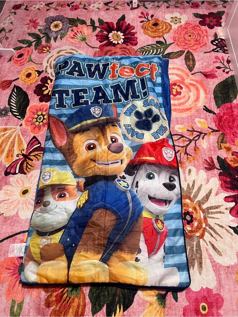 Paw Patrol Kids Sleeping Bag in Blue, Red, Yellow